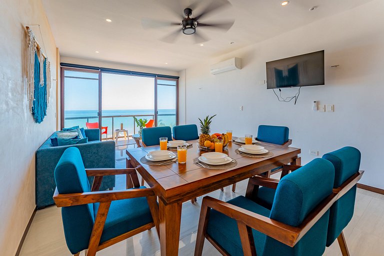 Condo vista al mar, alberca rooftop Chixchulub