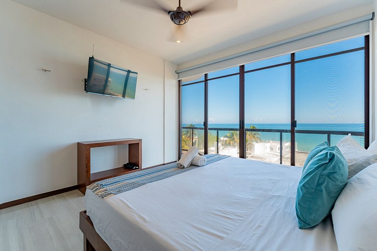 Condo vista al mar, alberca rooftop Chixchulub