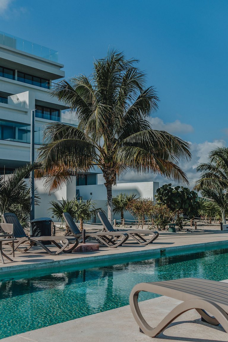 Departamento con vista al mar .